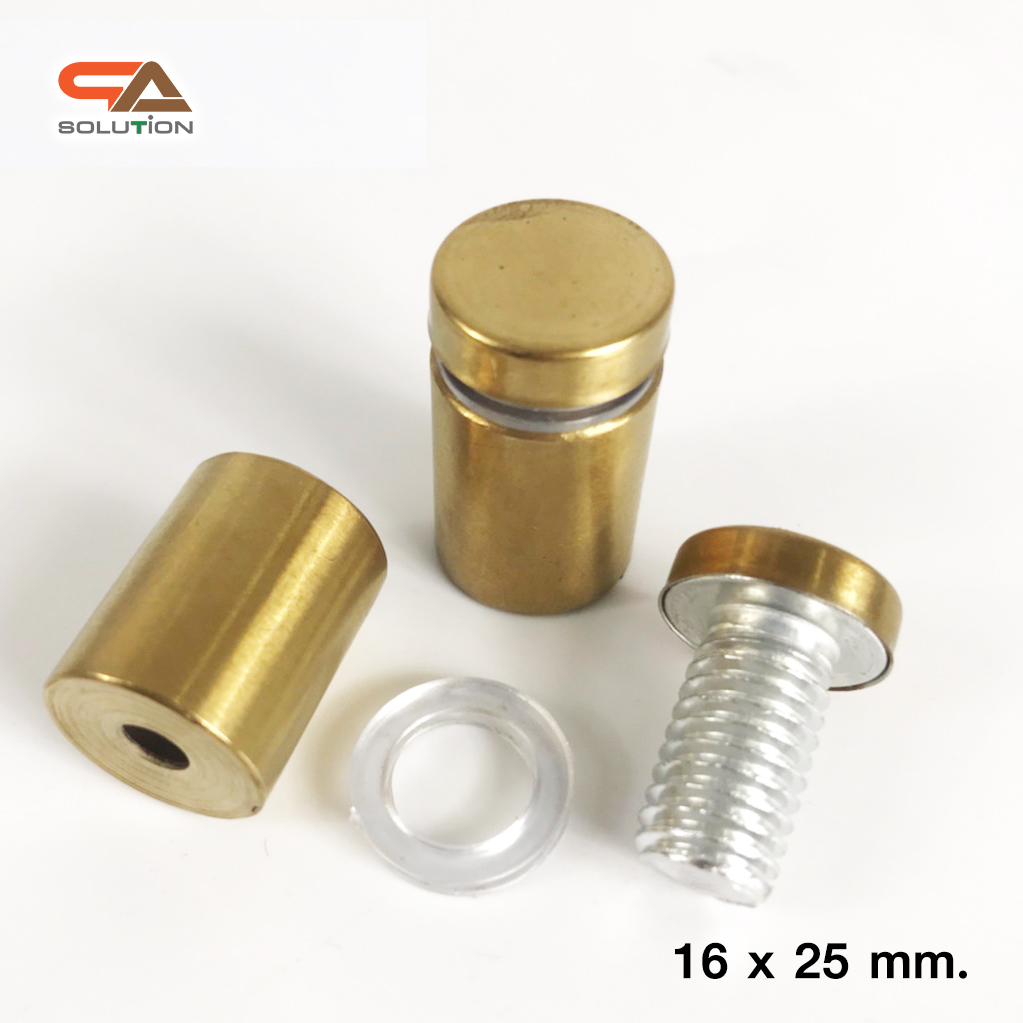 หมุดลอยสแตนเลส สีทอง ยึดกรอบภาพอะคริลิค หรือหมุดยึดกระจก (สั่งขั้นต่ำ 12 ตัว)