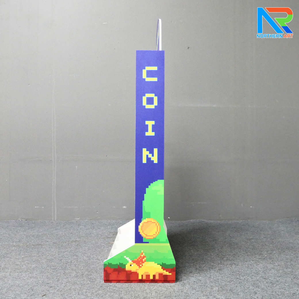 เช่าเกมส์หย่อนเหรียญตั้งโต๊ะ ขนาด (W)50 X (D)20 X (H)80 cm. วัสดุพลาสวูดหนา 8 มม. พร้อมเหรียญพลาสติกคละสี 10 เหรียญ