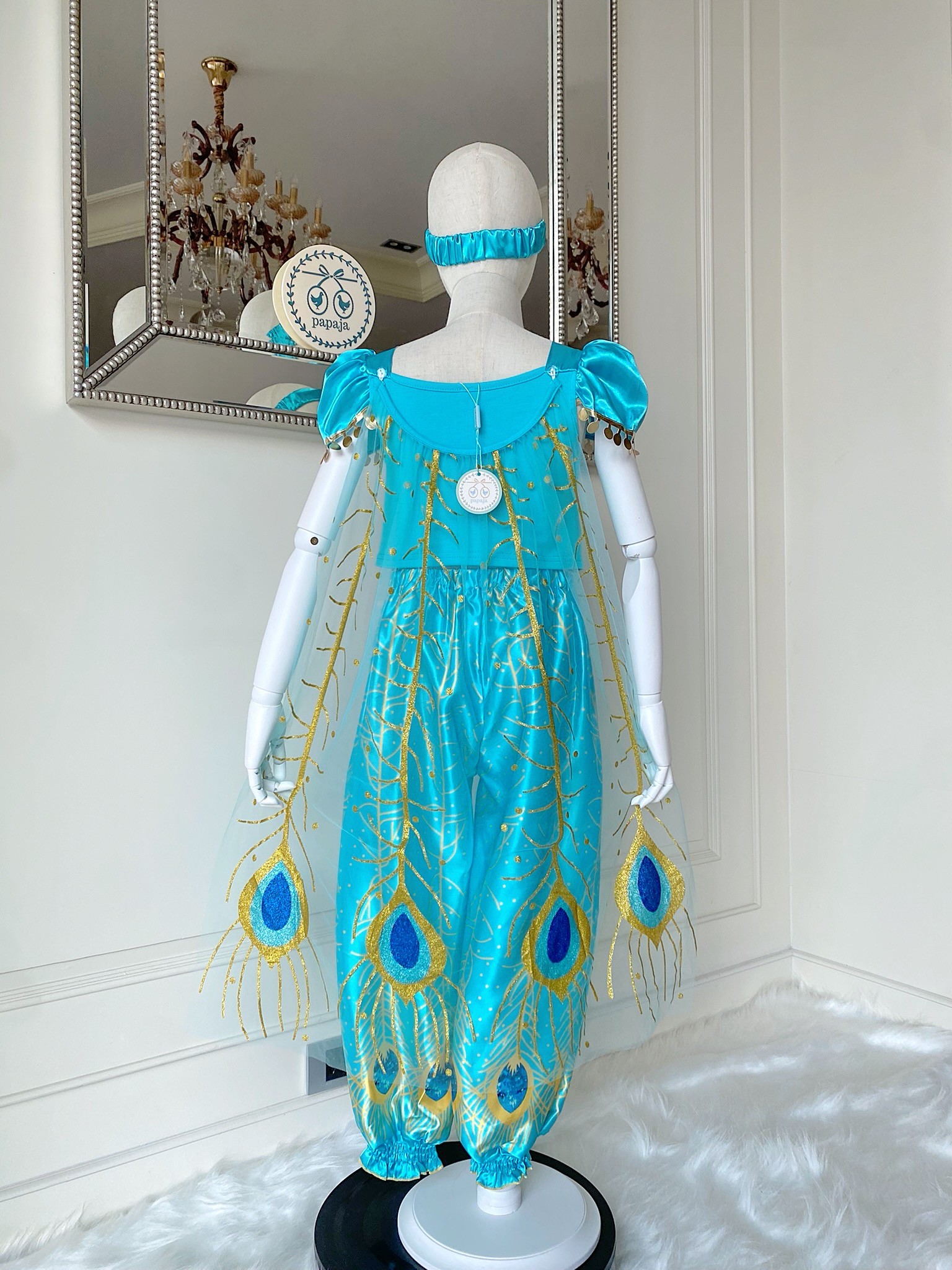 ชุดเจ้าหญิงจัสมิน (Jasmine) รุ่นมีผ้าคลุมไหล่และที่คาดผม