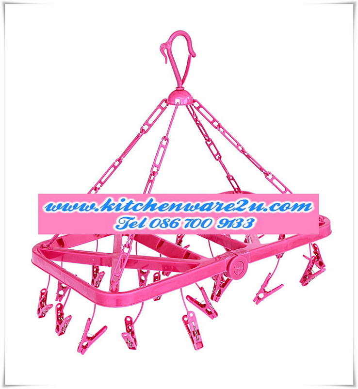 P05891 พวงตากผ้าเหลี่ยมพับ กิ๊ฟ 20 ตัว (ราคาส่งต่อ 4 โหล: 48 อัน: เฉลี่ย 470 บ/โหล)