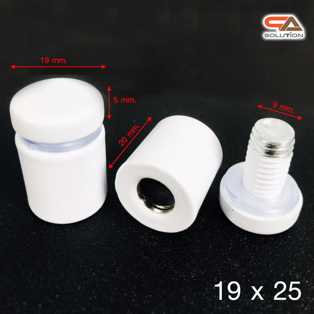 หมุดลอยสแตนเลส สีขาว ขนาด 19*25 mm.ยึดกรอบภาพอะคริลิค หรือหมุดยึดกระจก (สั่งขั้นต่ำ 12 ตัว)