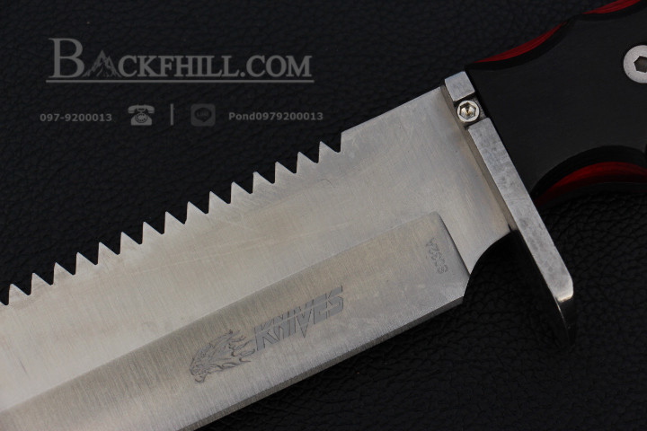 มีดใบตาย COLUMBIA รุ่น S032A 5Cr15mov สปาตาใบหนา ด้ามจับ Micarta อย่างดี พร้อมซองไนลอน