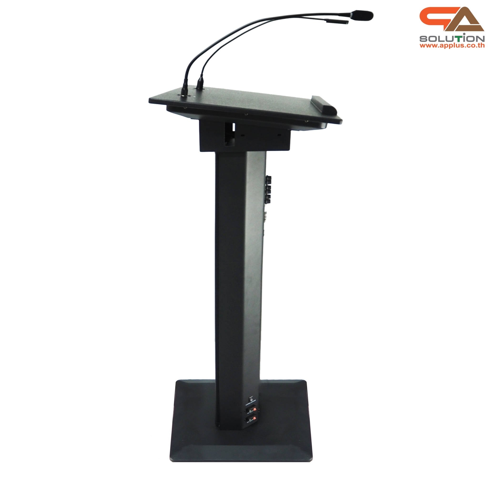 โพเดียมพร้อมไมค์ MI-01 ขนาด (W)58 X (L)46 X (H)111 cm. พร้อมไมค์ก้าน1ชุดพร้อมโคมไฟส่องสว่าง มีลำโพงในตัว