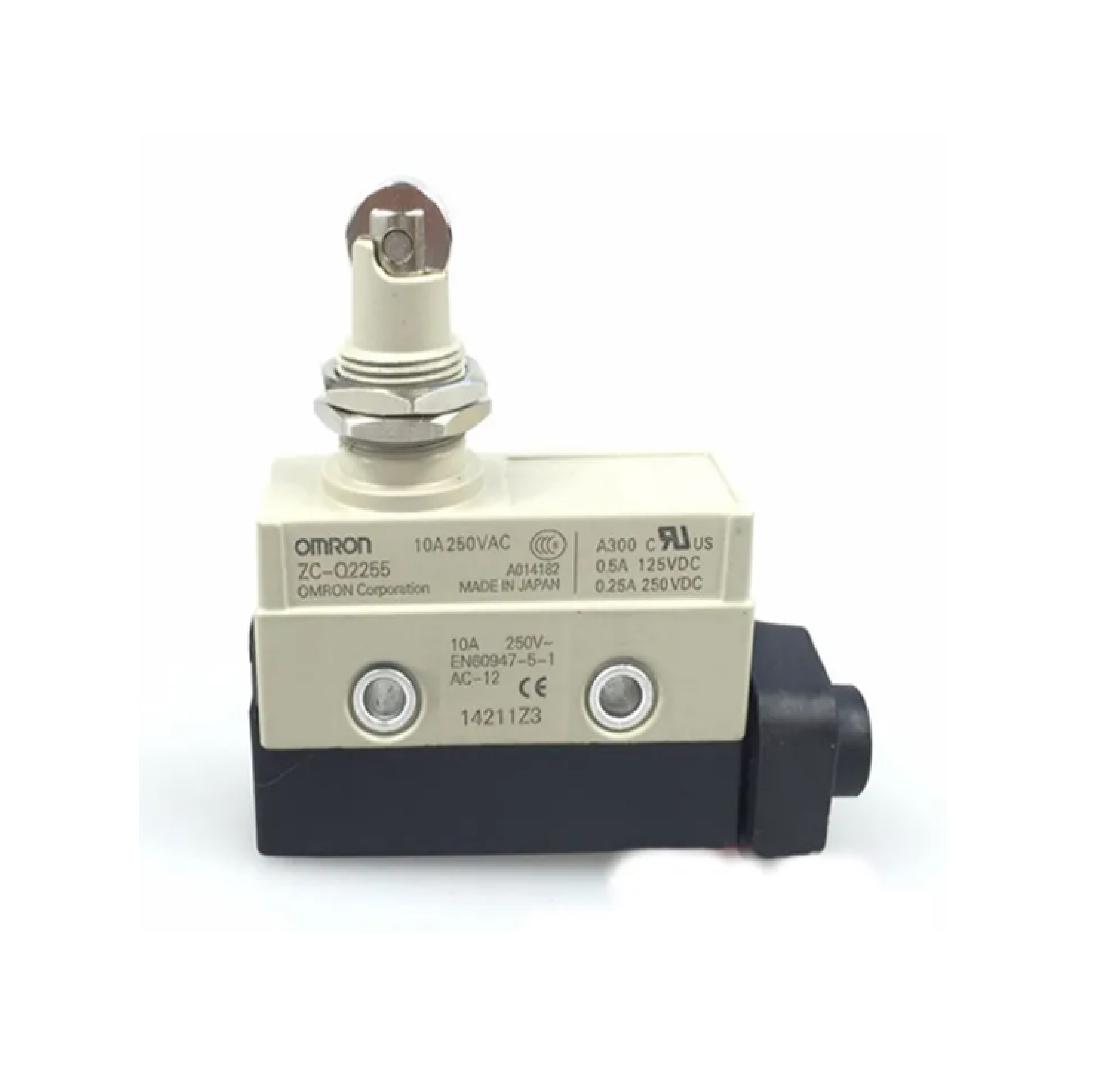 Omron Limit Switch รุ่น ZC-Q2255 หัวลูกล้อยื่นออกจากตัวสวิตซ์ ลิมิตสวิตซ์