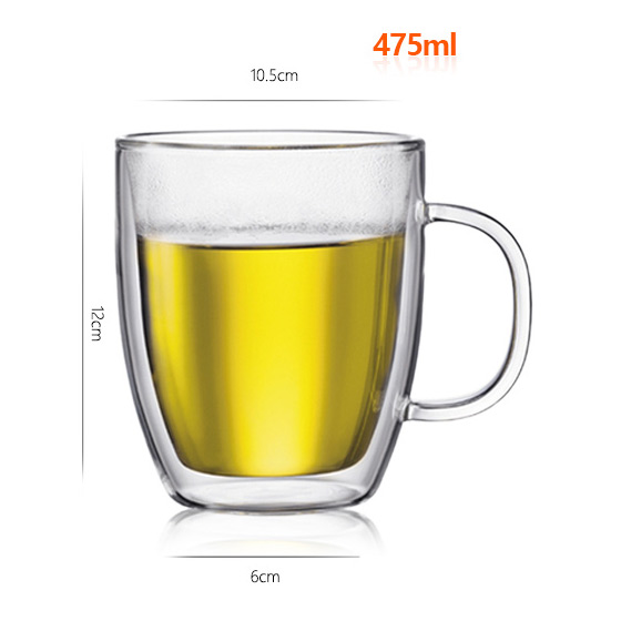 แก้วกาแฟ 2 ชั้น มีหูจับ 475cc.
