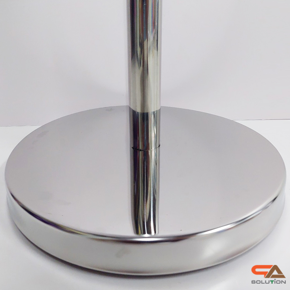 SALE! โปสเตอร์สแตนด์ สแตนเลส แนวตั้ง ขนาด A4 เกรด 201ฐานกลม โชว์ภาพ2ด้าน