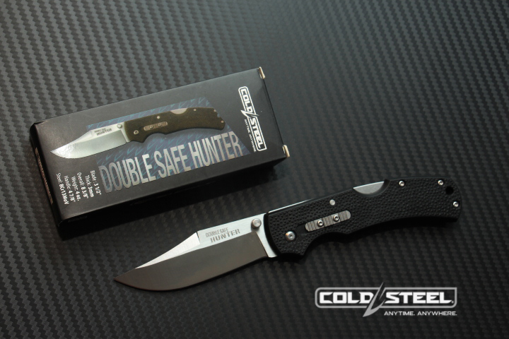 มีดพับนายพราน cold steel รุ่น DOUBLE SAFE HUNTER ใบมีด 8cr13 Mov ทรงโบวี ( AAA ) ด้ามดำ