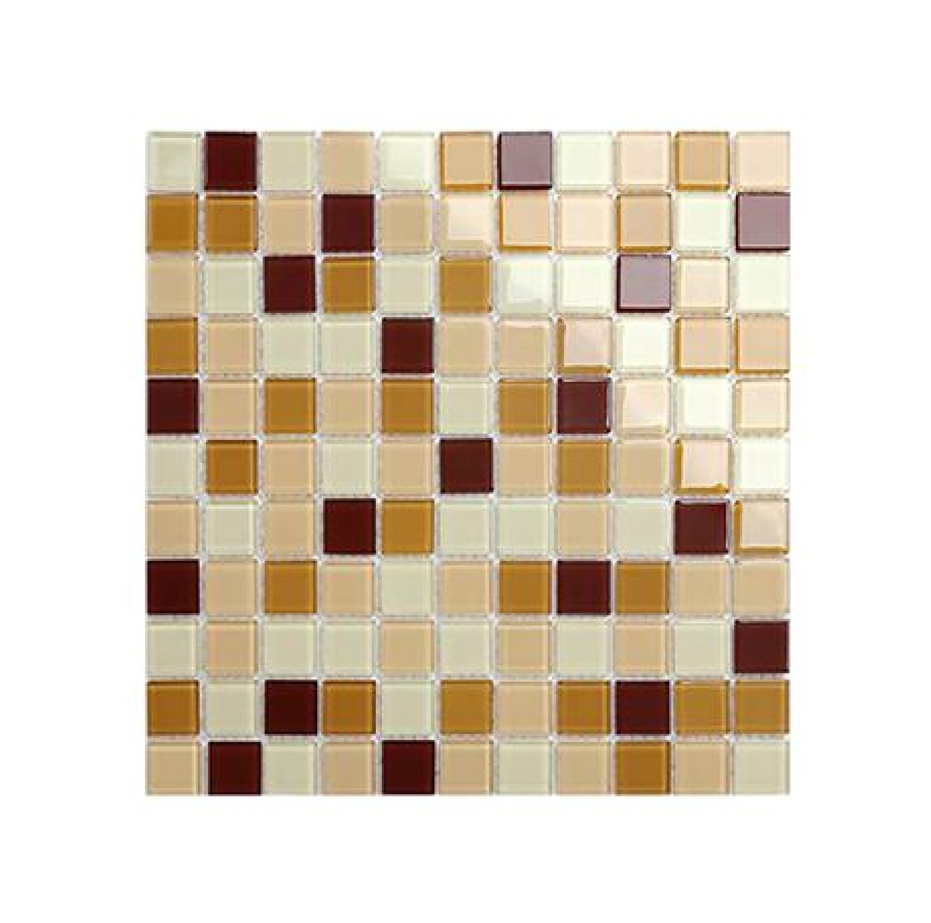 กระเบื้องโมเสกแก้ว KASSA รุ่น KS4007PM ขนาด 30 x 30 ซม. สีน้ำตาล - ขาว