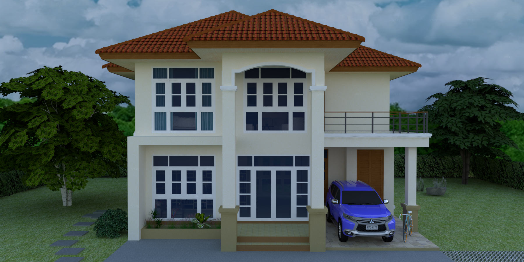 แบบบ้าน 2ชั้น ทรงปั้นหยา