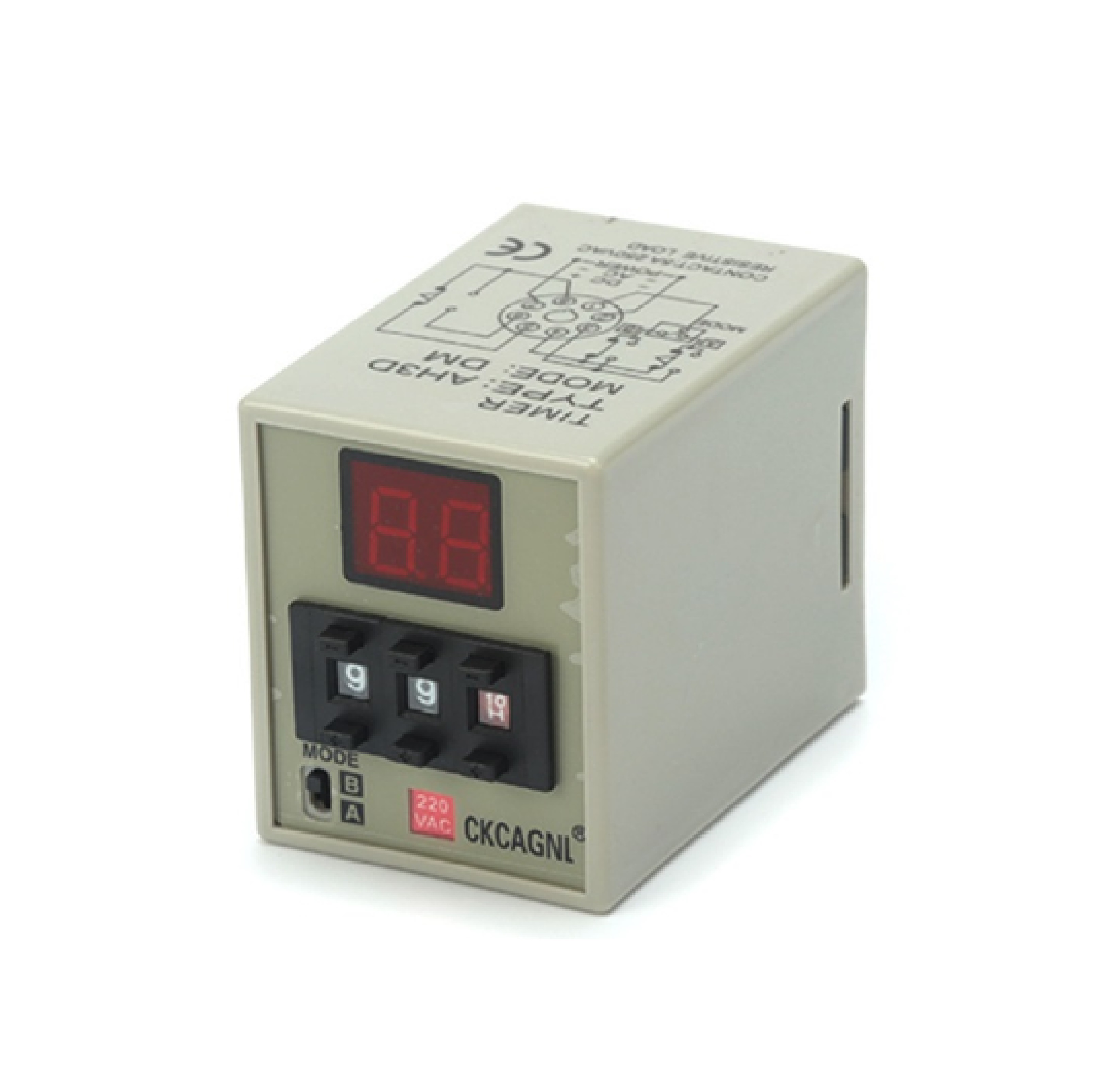 Cikachi Digital Timer AH3D-DM 0.001s-990h 12v,24v,220V,380v ไทม์เมอร์ ดิจิตอล 8 ขา พร้อม Socket ชิกาชิ