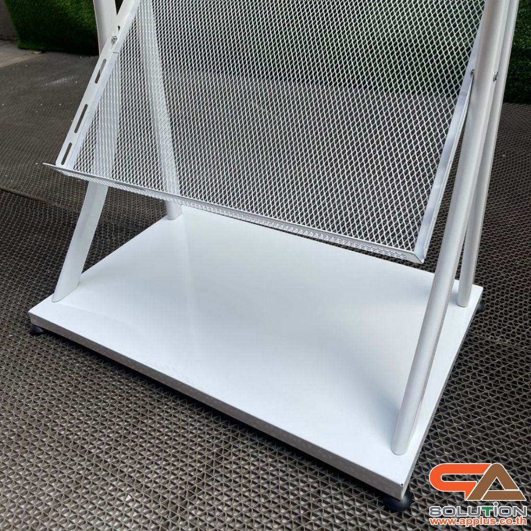 ชั้นวางโบรชัวร์เหล็ก 4 ชั้น สีขาว ขนาด (W)49.5 x (D)31 x (H)150 cm. ถอดประกอบได้