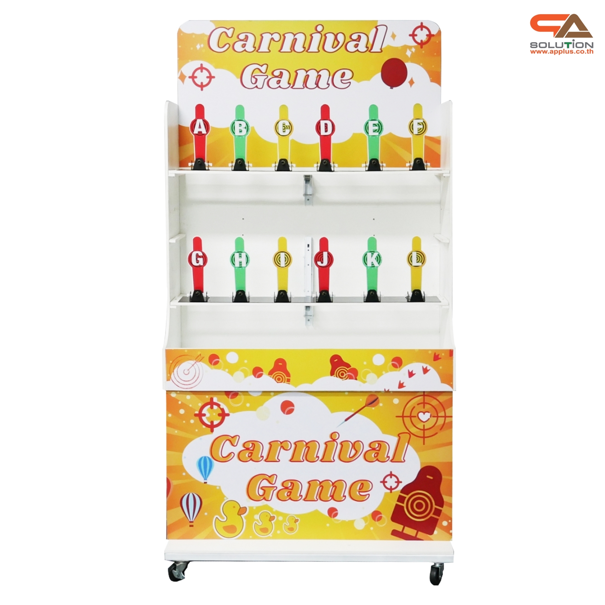 เกมส์ CARNIVAL GAME ยิงเป้าเหล็กแท่ง ขนาด (W) 90 x (L)50 x (H)176 cm. พร้อมเป้าเหล็ก 12 อัน ปืนกระสุนโฟม 2 ชุด