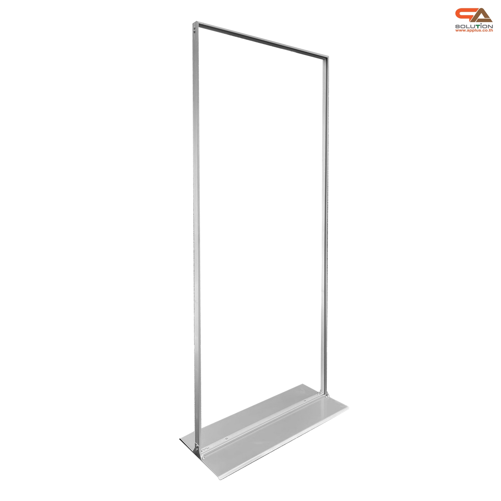 ป้ายตั้งพื้น รุ่นLUXURY ขนาด 80x200 ซม. โครงอะลูมิเนียม ฐานเหล็กหนา โชว์งานพิมพ์ 2 ด้าน ถอดประกอบได้