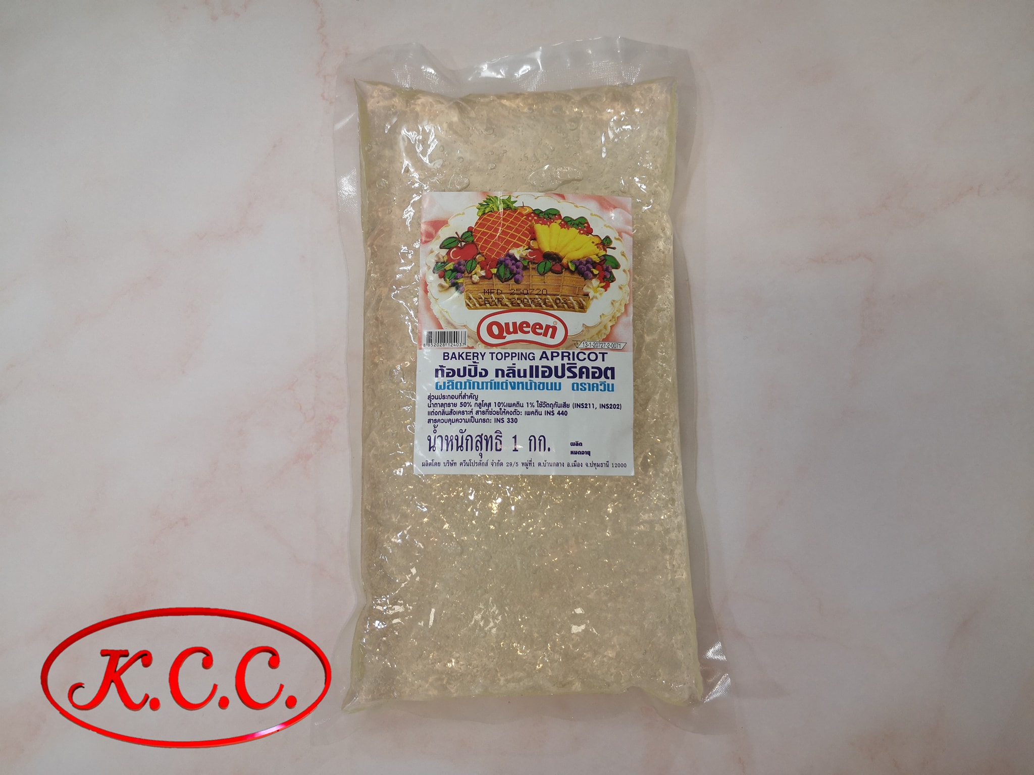 ควีน ไส้ขนม แอปริคอต แอปปริคอต ฟิลลิ่ง Queen Bakery Topping Apricot น้ำหนัก 900 g.