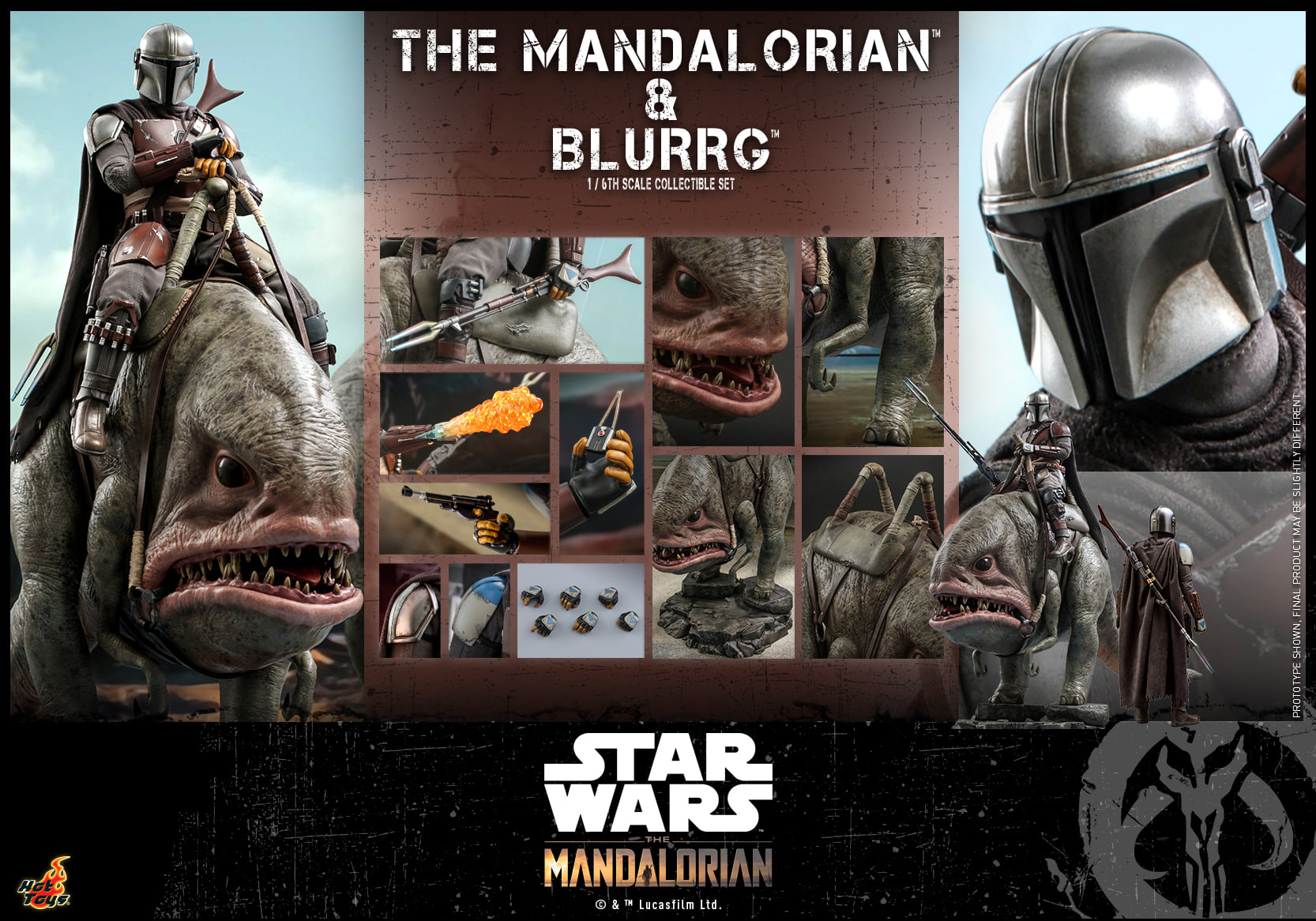 Hot Toys TMS046 1/6 Star Wars: The Mandalorian™ - Mandalorian™ & Blurrg™