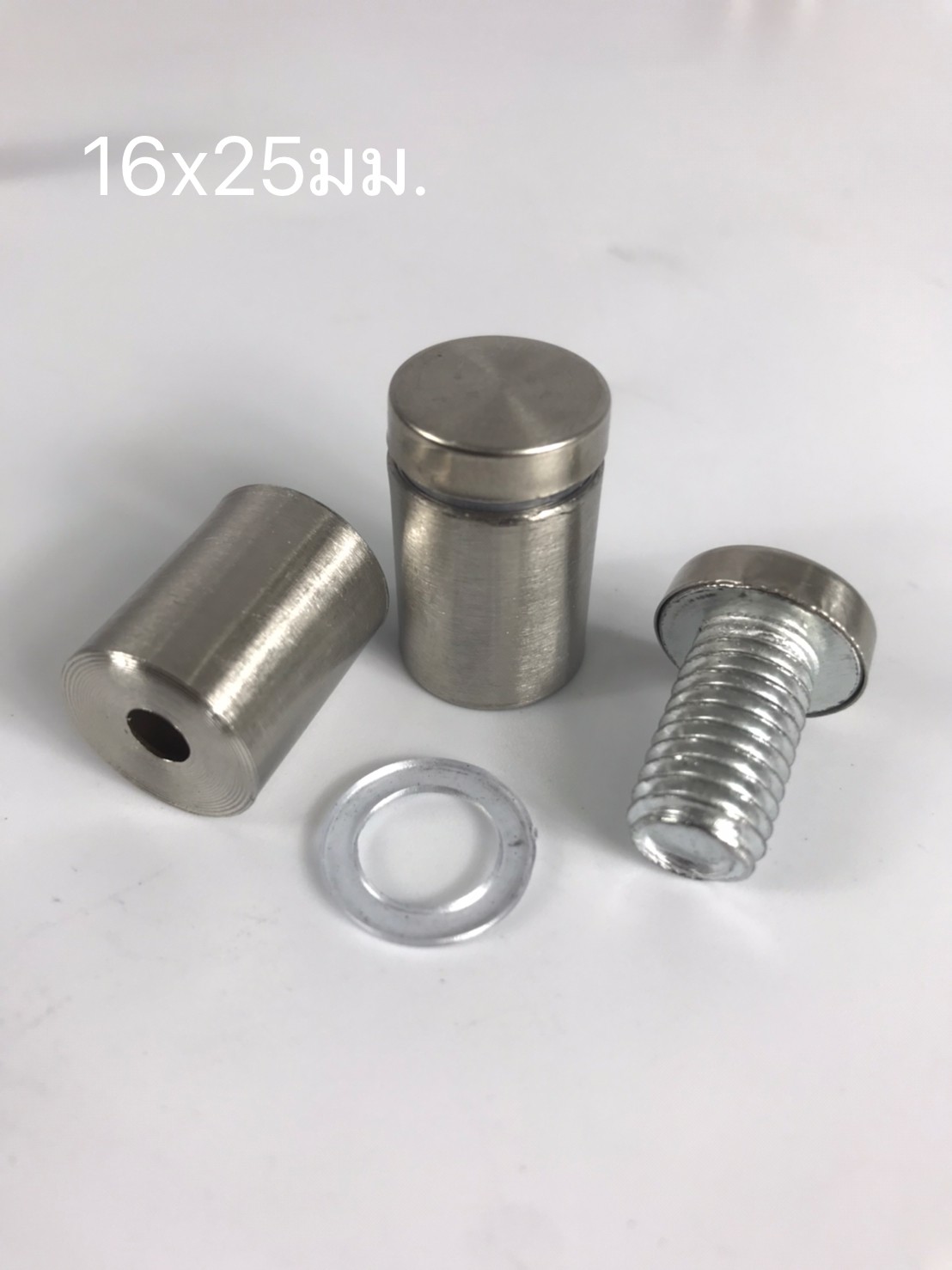 หมุดลอยสแตนเลส สีเงิน ยึดกรอบภาพอะคริลิค หรือหมุดยึดกระจก **สั่งขั้นต่ำ 12 ตัว
