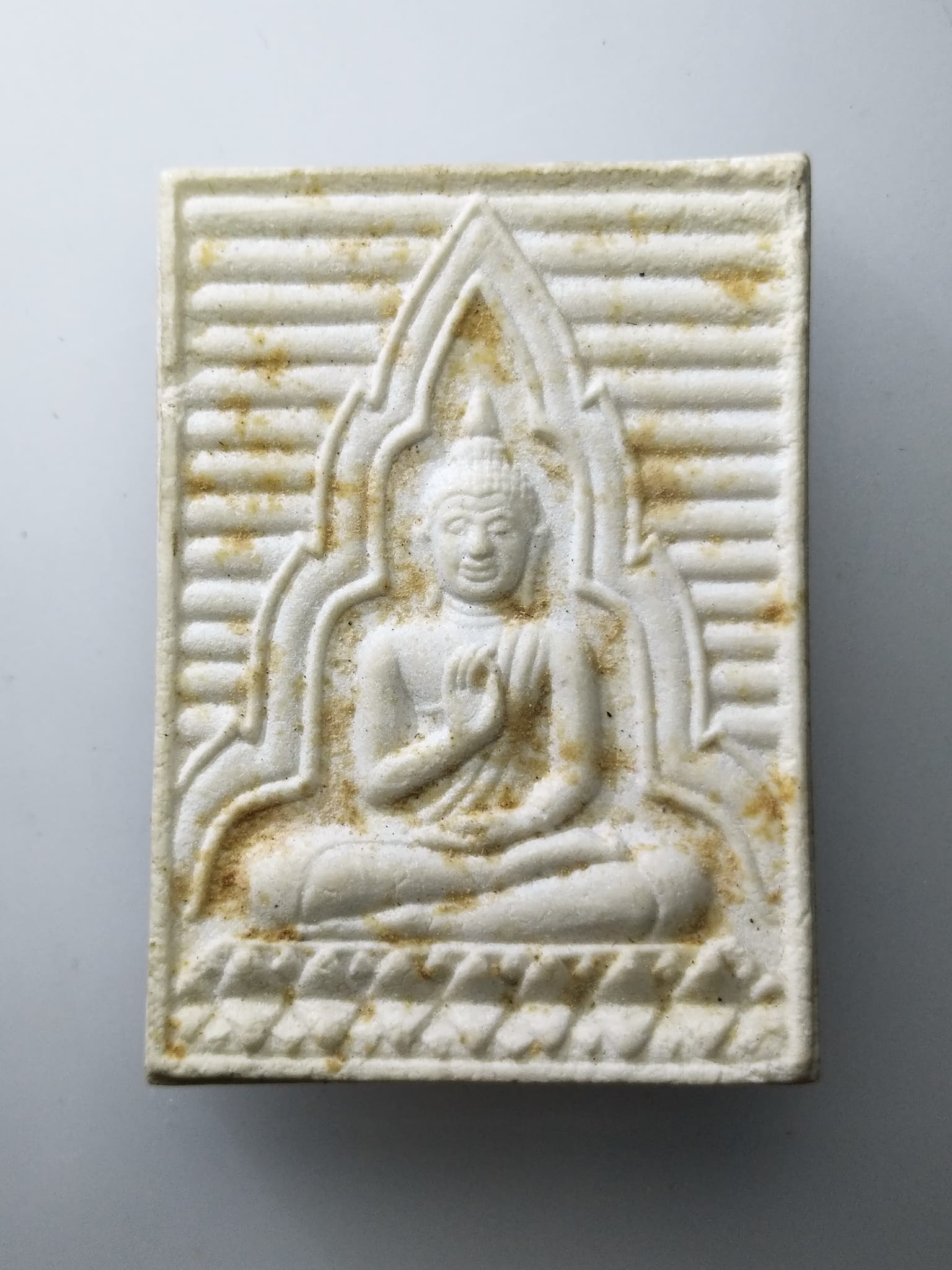 G381 พระของขวัญ วัดปากน้ำรุ่น4 พิมพ์จัมโบ้หลังภ ฝังพลอย กรรมการ