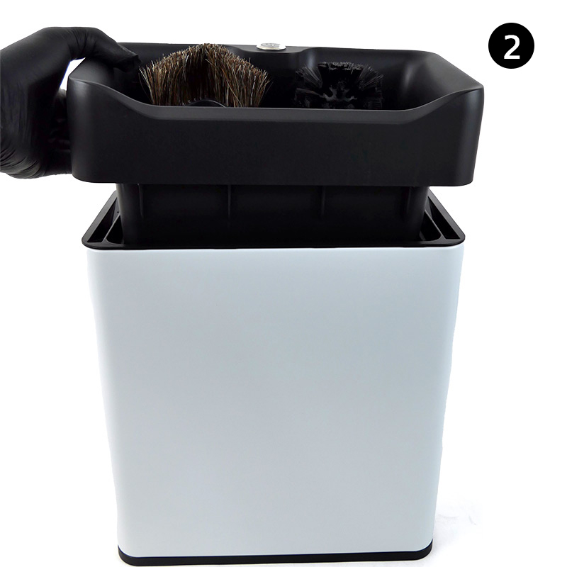 เครื่องล้างด้ามชงอัตโนมัติ พร้อมอ่างเคาะกากกาแฟในตัว ใช้งานง่าย ถอดล้างได้ | APRESSO