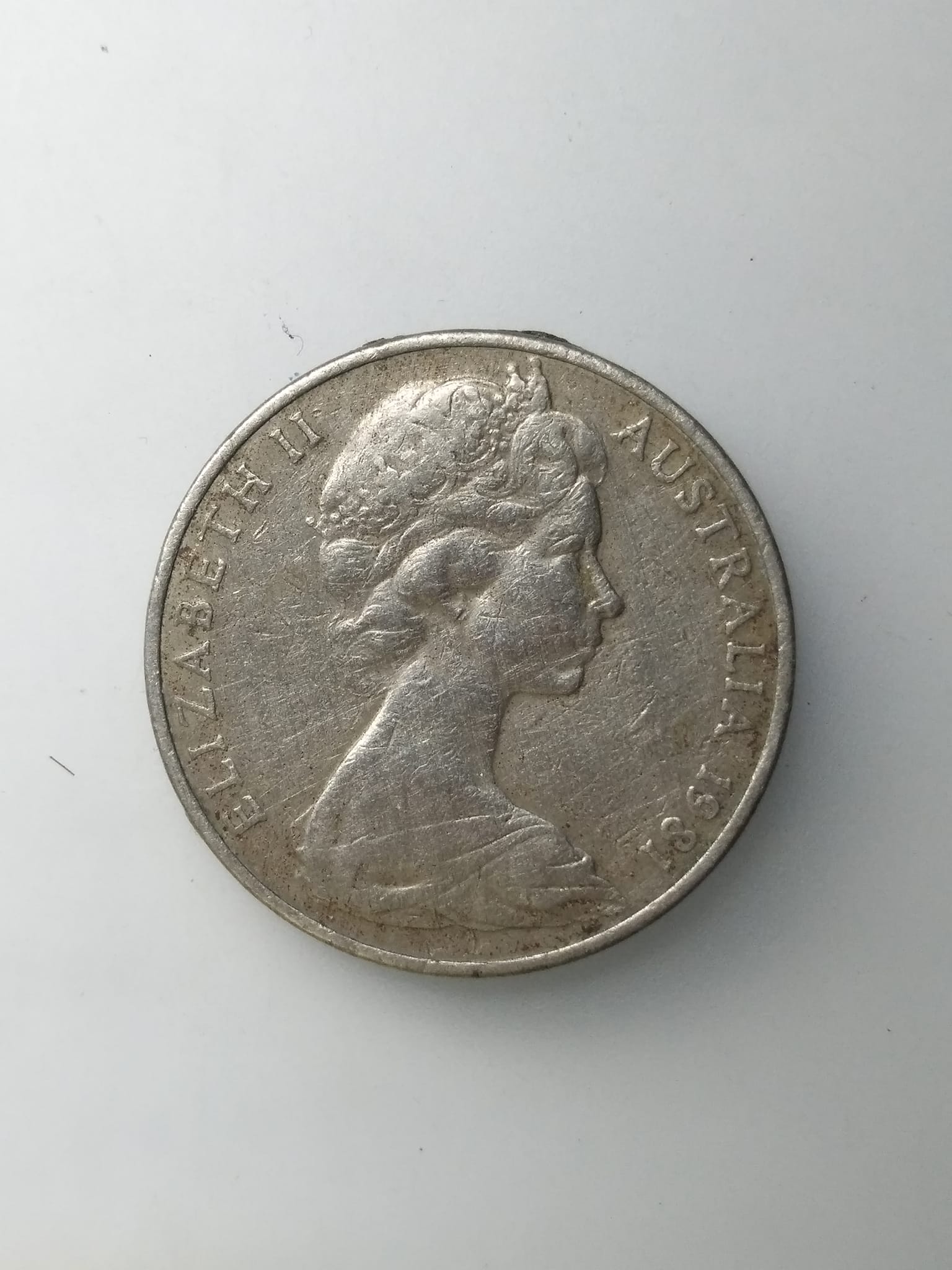 H410 เหรียญต่างประเทศ ออสเตรเลีย 1981 20เซน AUSTRALIA 20 CENTS 1981