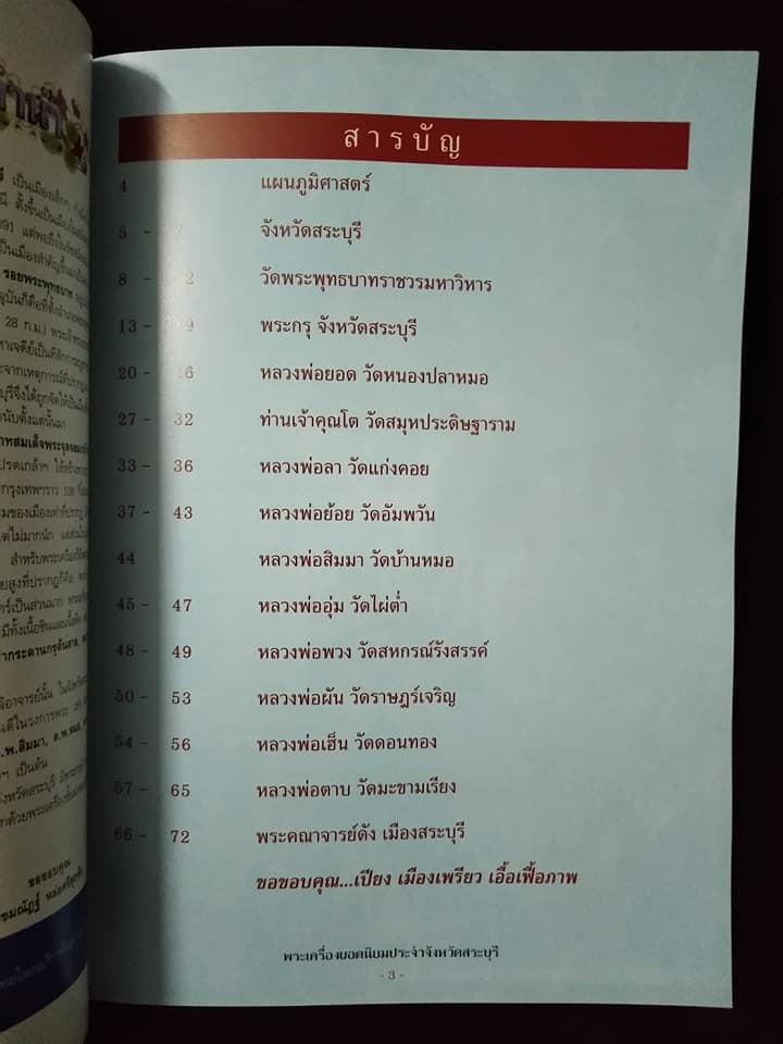 พระเครื่องยอดนิยมประจำจังหวัด สระบุรี