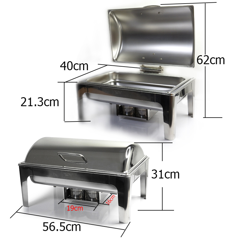 9 Litres Oblong chafing dish with GN-pan 1/1