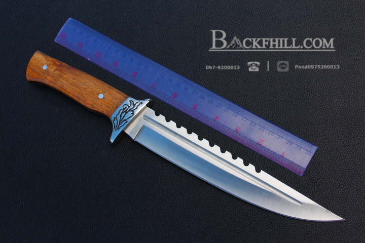 มีดใบตาย COLUMBIA รุ่นA052-3 ใบมีดทรงสปาตา ด้ามจับ ลายคลาสสิค ไม้อย่างดี พร้อมซองไนลอน