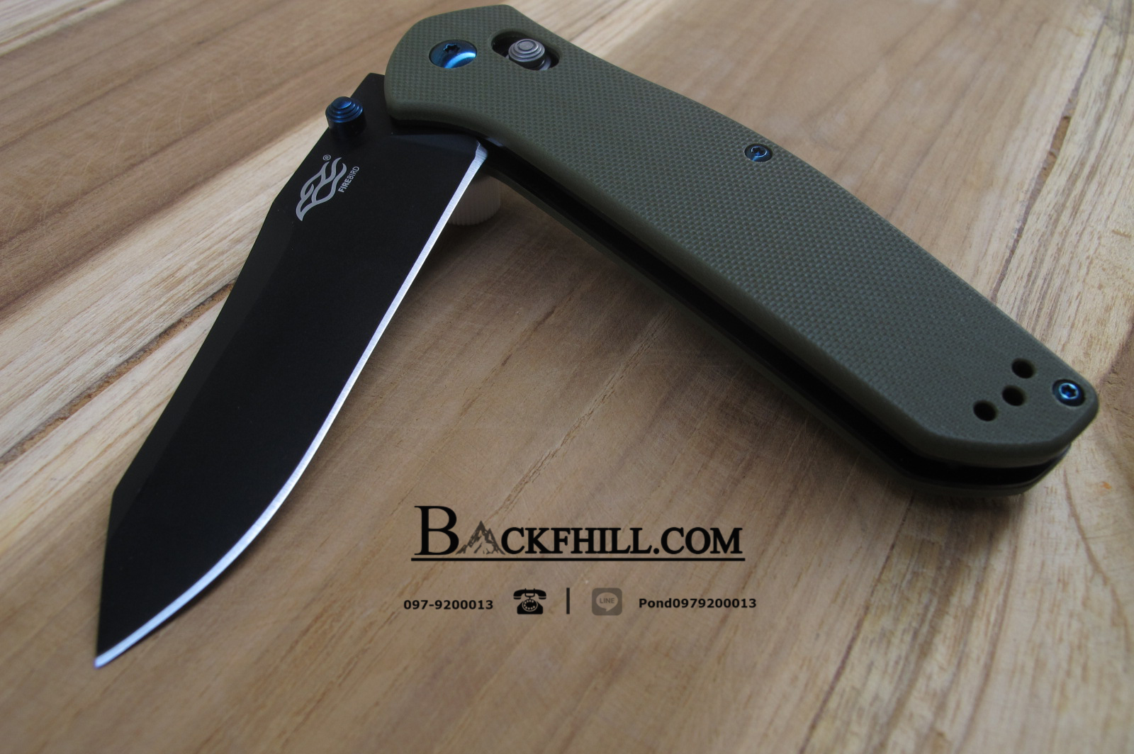 มีด Ganzo รุ่น F7563-GR (สีเขียว)- Firebird G10 Scales Folding Knife.