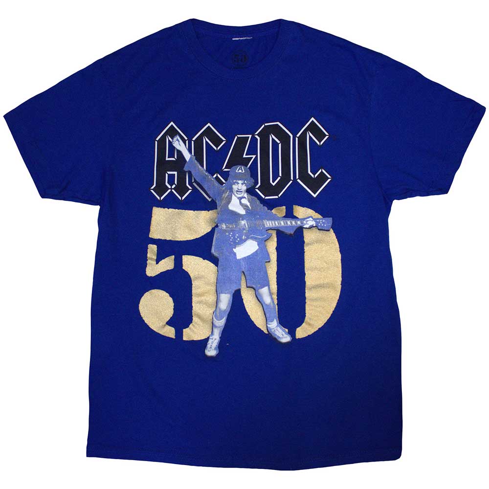 AC/DC Unisex T-Shirt: Gold Fifty BLUE