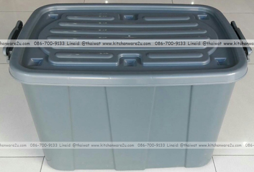 P12182 กล่องล้อ 100 ลิตร (47*74*44 cm) สีเทา ดีไซน์ใหม่ No.3094B PN (ราคาขายส่งต่อ 12 ใบ:เฉลี่ย 250 บต่อใบ)