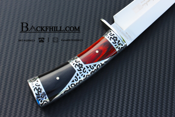 มีดใบตาย COLUMBIA รุ่น G53 มีดทรงโรมัน ด้ามจับแกะลายคลาสสิค ไม้สองสีอย่างดี พร้อมซองไนลอน