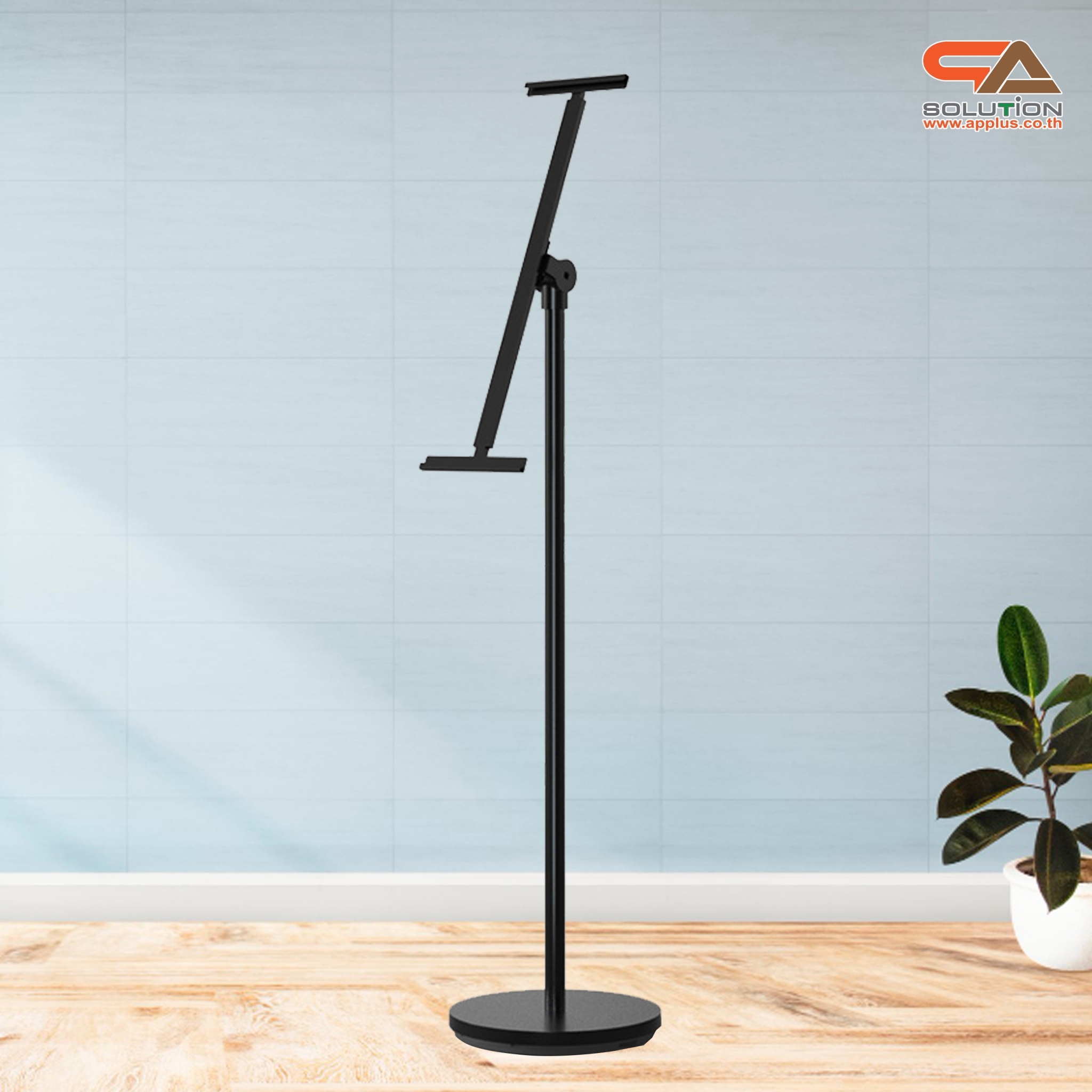 CLEARANCE SALE! ขาตั้งโปสเตอร์ สีดำ รุ่นเอียง เสาเดี่ยว ฐานกลม ปรับมุมเอียงได้ 360 องศา ถอดประกอบได้