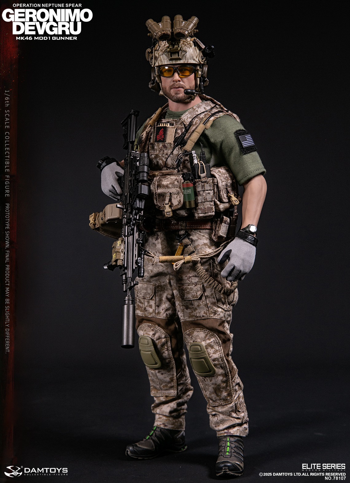 DAMTOYS 78107 DEVGRU Operation Neptune Spear “GERONIMO” MK46 MOD1 GUNNER