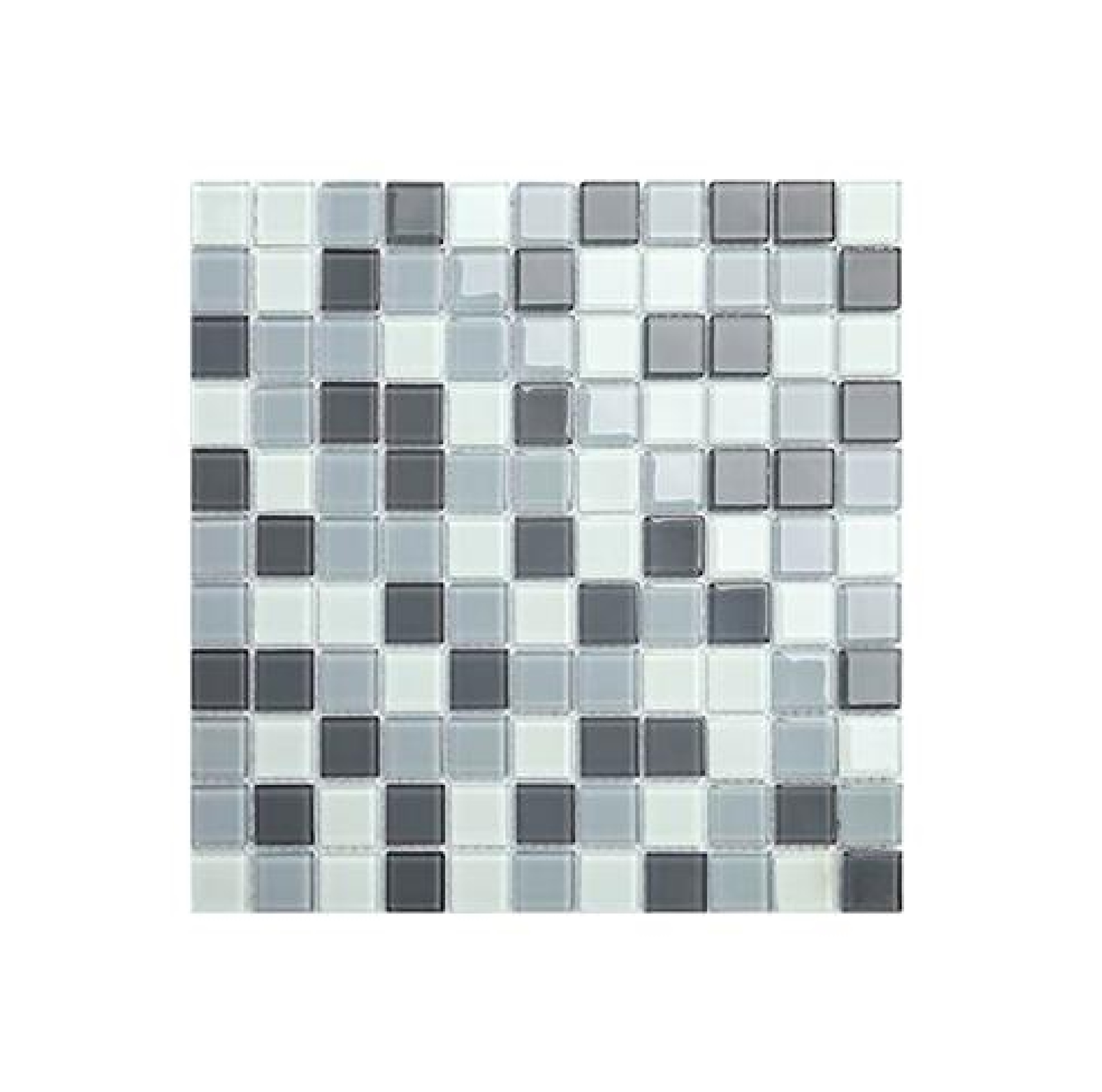 กระเบื้องโมเสกแก้ว KASSA รุ่น KS4018PM ขนาด 30 x 30 ซม. สีเทา - ขาว