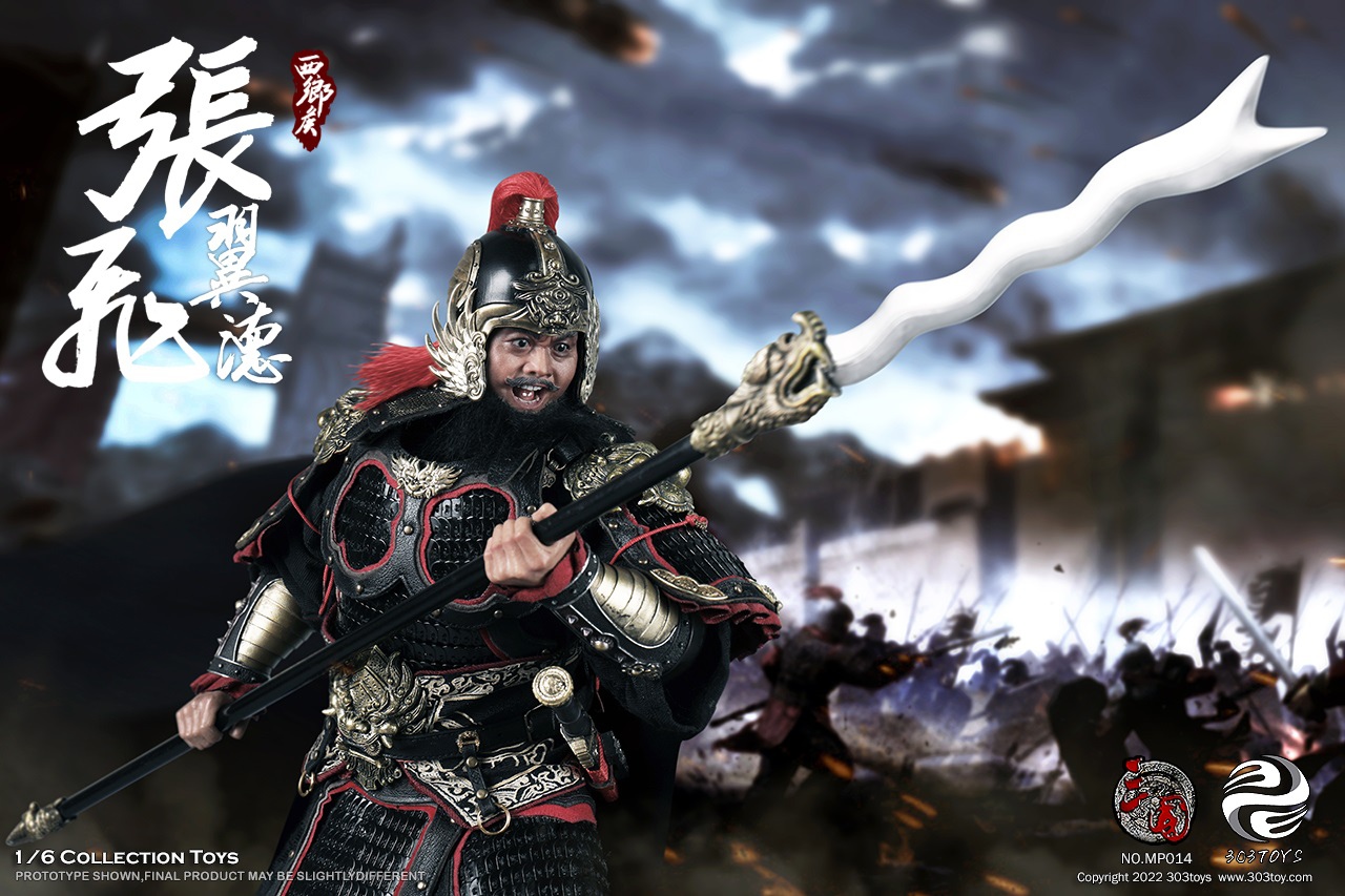 303TOYS MP014 + MP015 1/6 THREE KINGDOMS SERIES - ZHANG FEI YIDE (EXCLUSIVE COPPER VERSION) + (THE STEED OF ZHANG FEI)