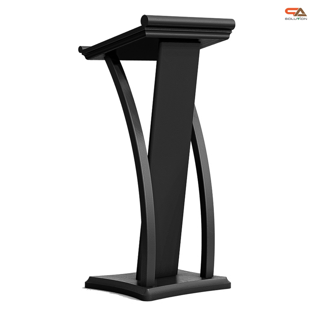 โพเดียมไม้ ขนาดTOP (W) 45 x (L) 50 cm.สูง 120 ซม.ตกแต่งไม้โค้งด้านข้าง สวยคลาสสิค พร้อมจัดส่งทั่วไทย