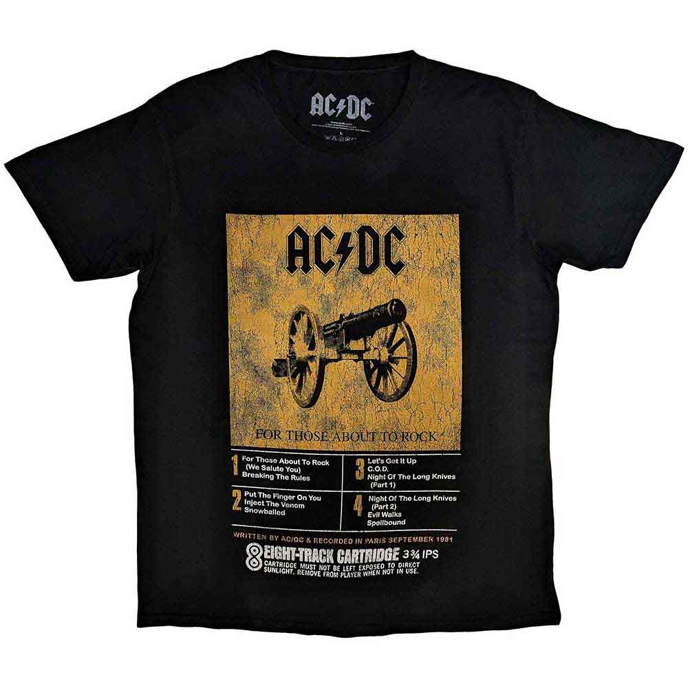 AC/DC Unisex T-Shirt: 8 Track BLACK