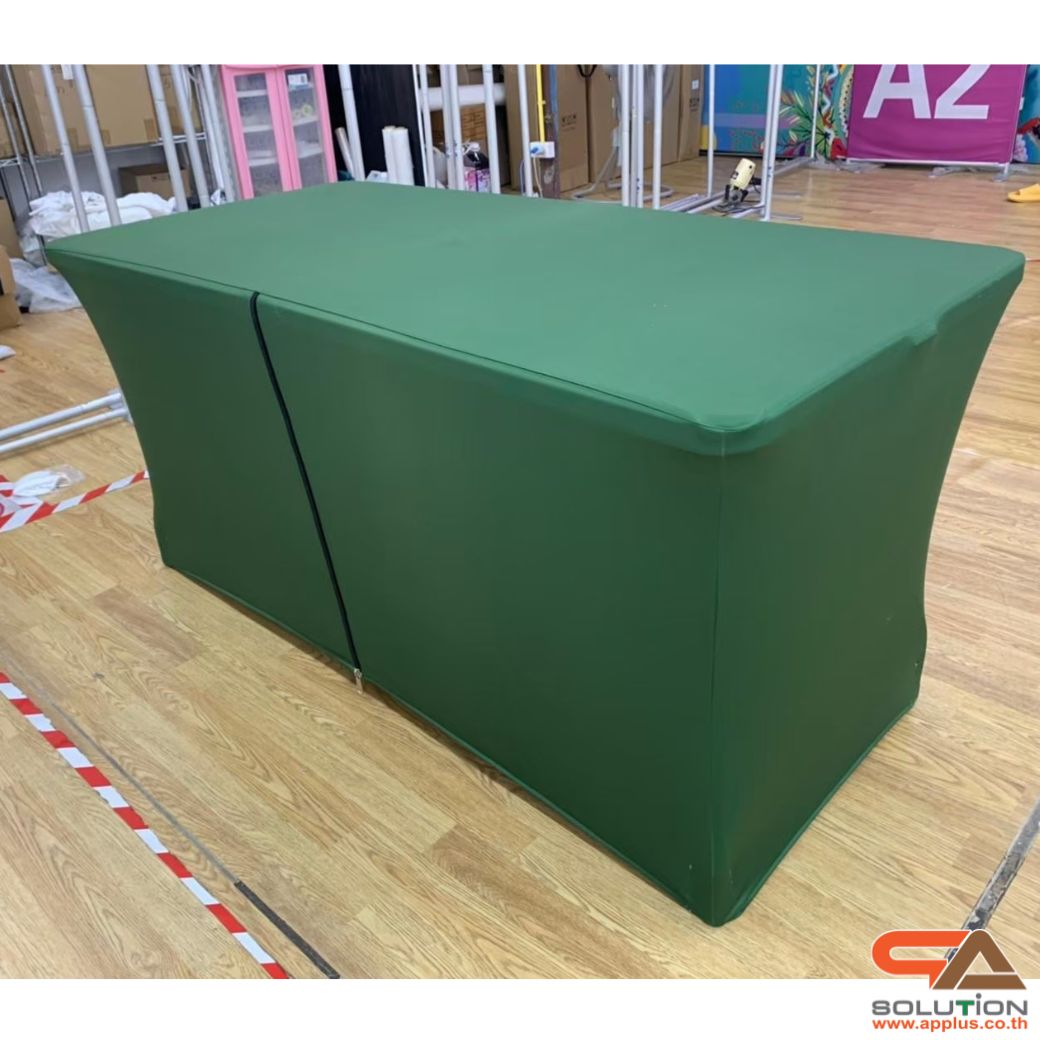 โต๊ะเคาน์เตอร์ผ้าออกบูธ รุ่น 6F ขนาด (W) 182 x (L)76 x (H)74 cm. พร้อมผ้าสกรีนสีสวยสด พับเก็บได้ จัดเก็บสะดวก