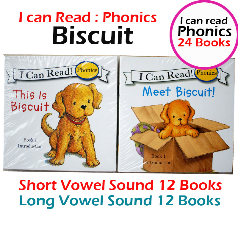 (In Stock) พร้อมส่ง เซตหนังสือภาษาอังกฤษเล่มเล็ก I can read Phonics Biscuit 24 เล่ม มีครบทั้งสระเสียงสั้น และสระเสียงยาว ⚡️⚡️(มีชำระเงินปลายทาง COD ผ่าน LAZADA)⚡️⚡️