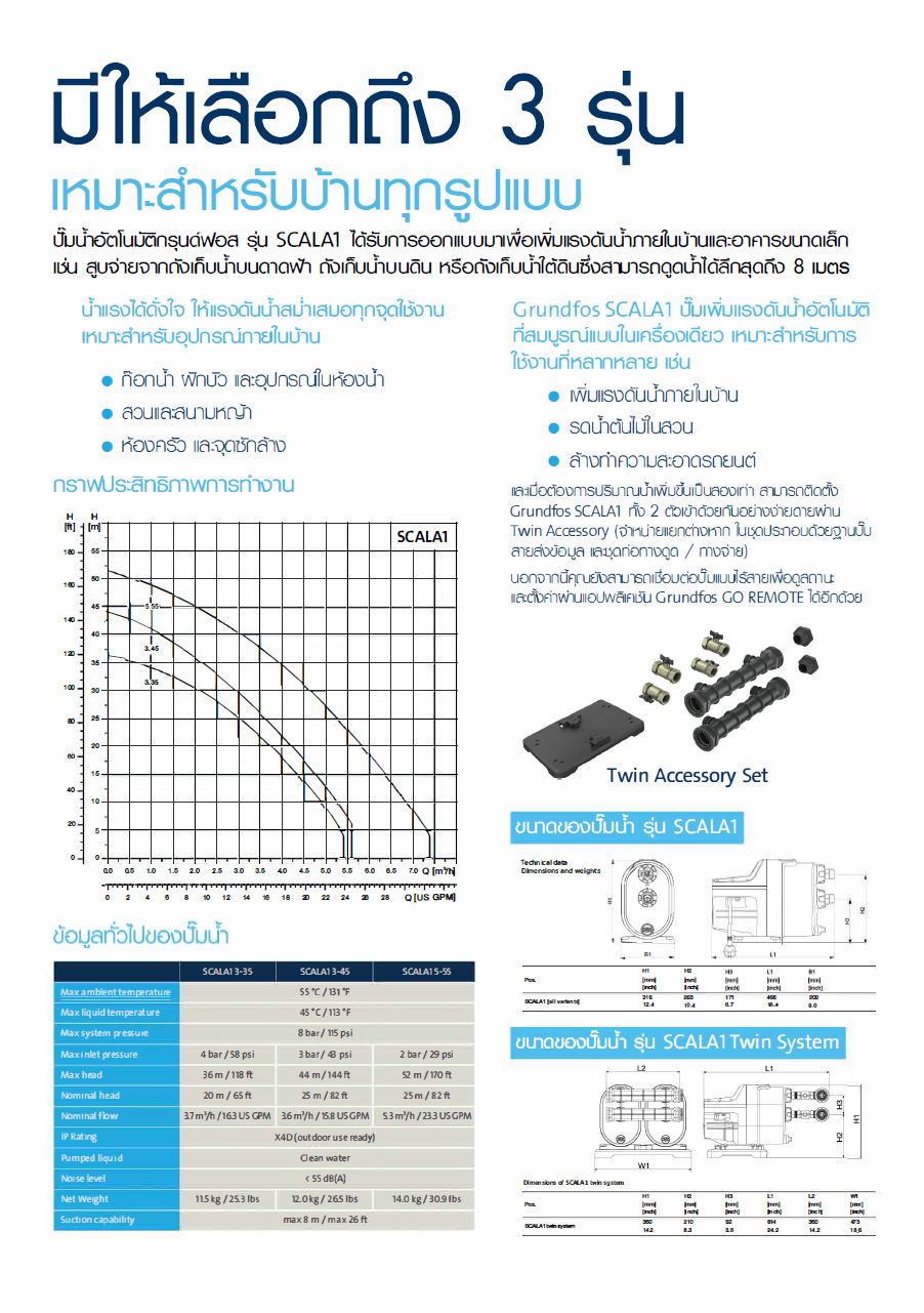 ปั๊มอัตโนมัติ GRUNDFOS รุ่น SCALA1