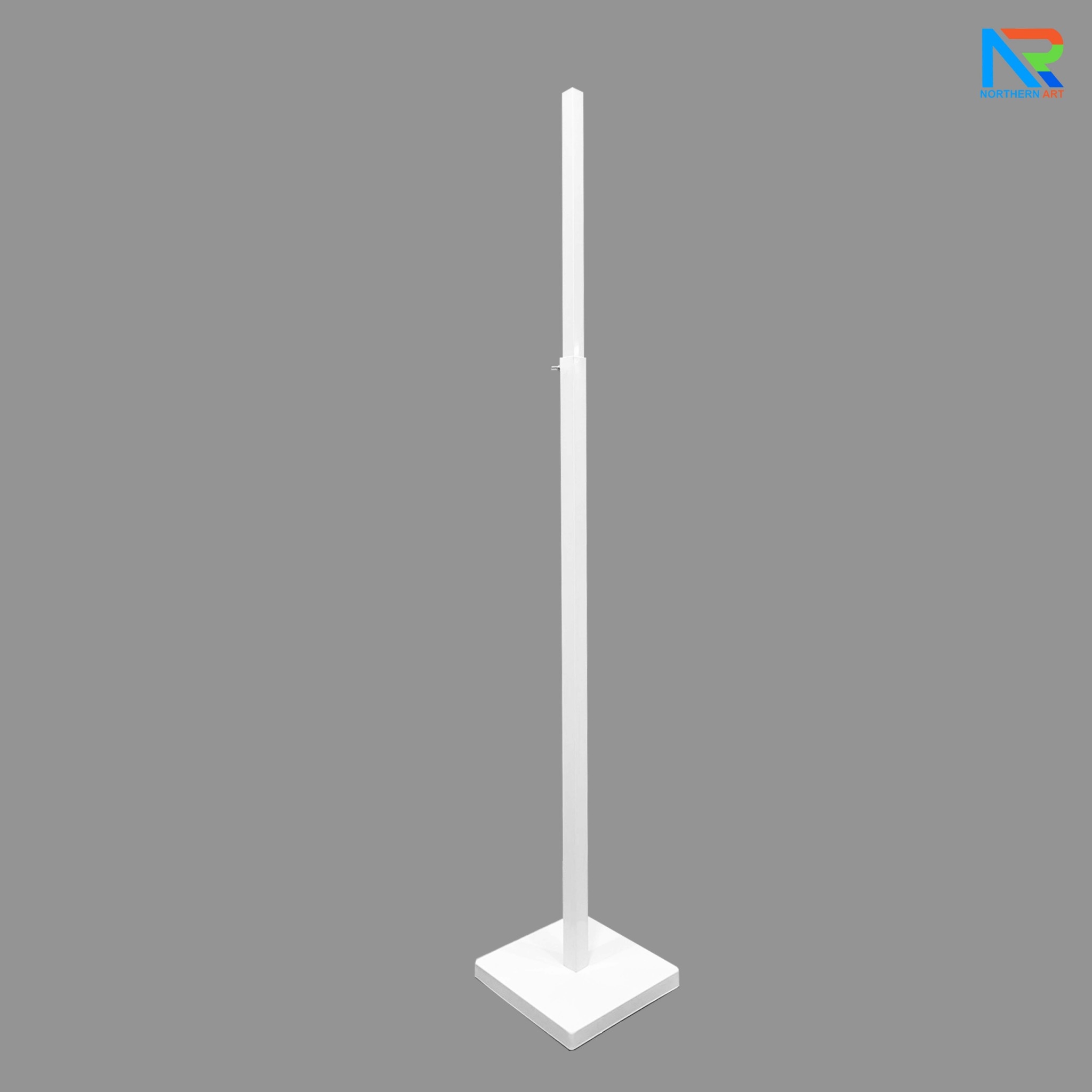 ป้ายบอกทาง เสาเหล็ก สีขาว ปรับระดับสูง-ต่ำ (H) 103-195 cm. ถอดประกอบได้