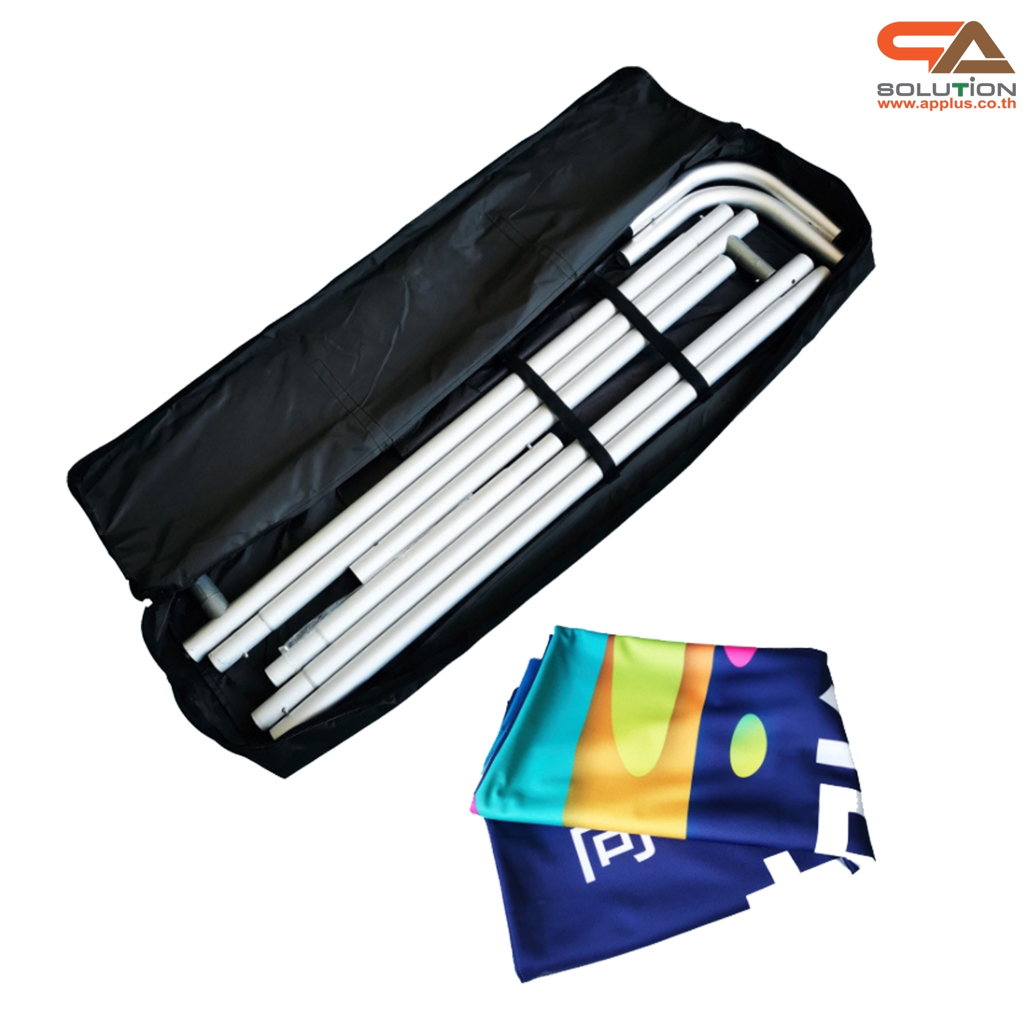 CLEARANCE SALE! แบคดรอปผ้า รุ่น Tube Steel Feet ขนาด (W)100 x (H) 200 cm.โครงอะลูมิเนียม ถอดประกอบได้