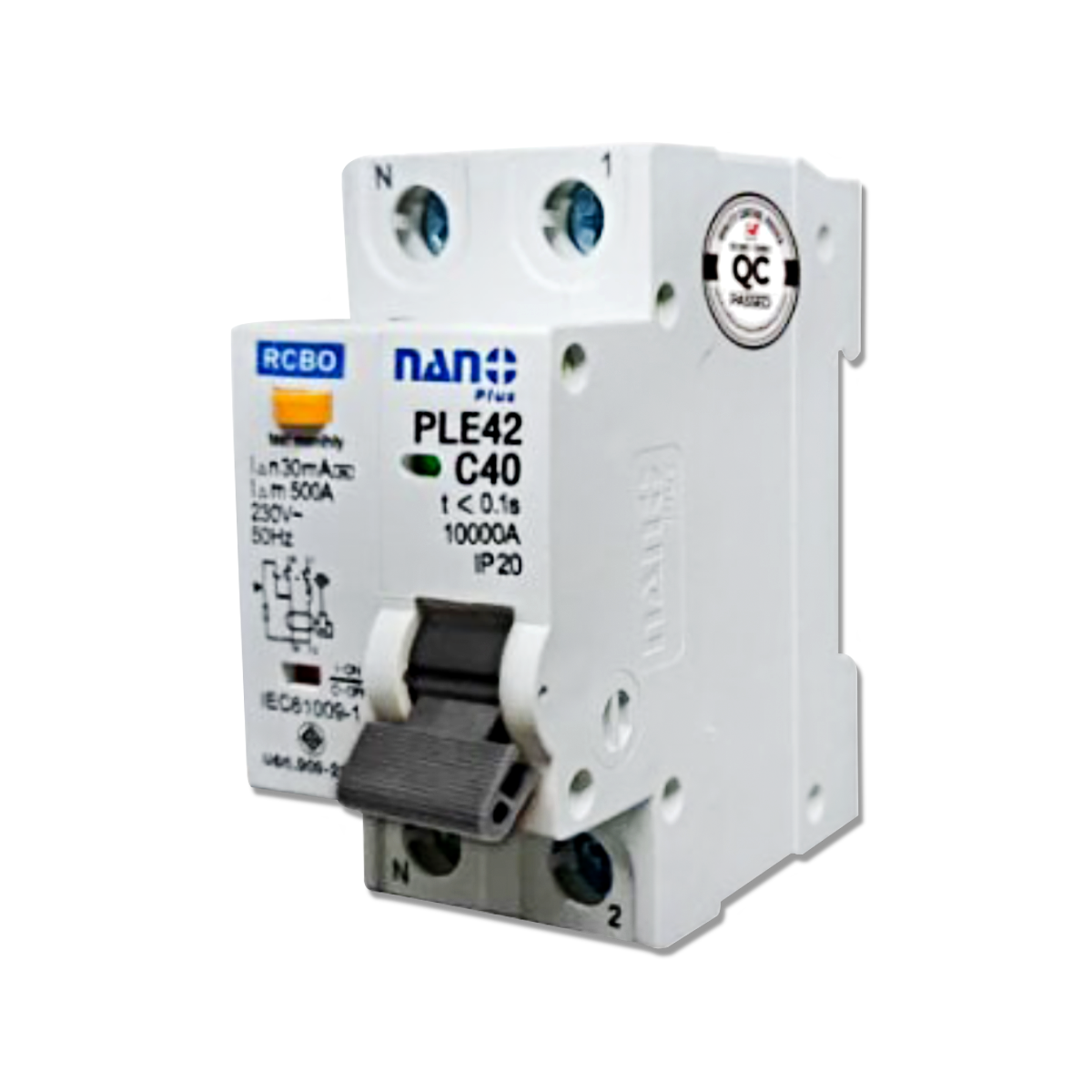 NANO เซอร์กิตเบรกเกอร์กันดูด NANO PLUS 2P 40A 10kA