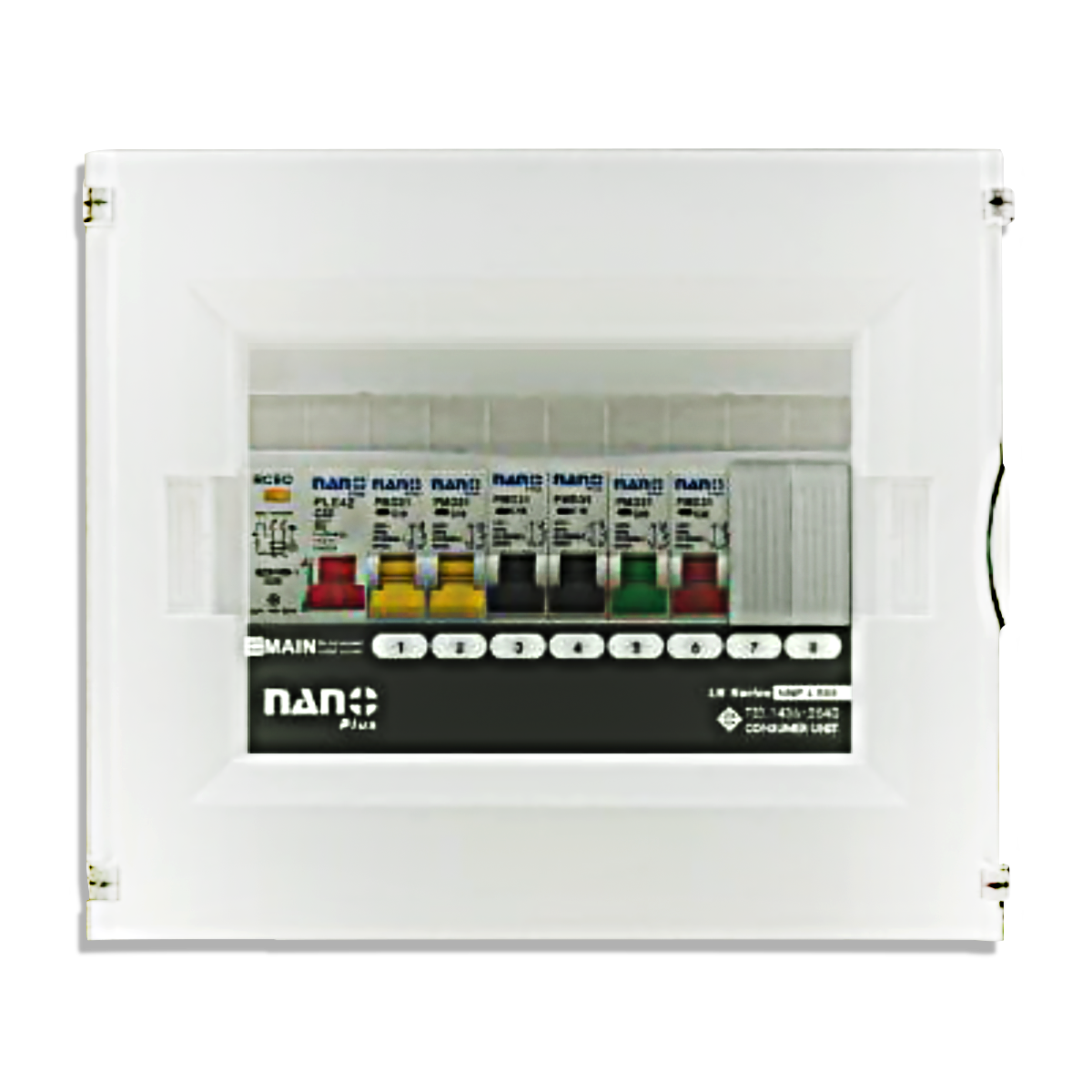 NANO ตู้คอนซูมเมอร์ยูนิต NANO PLUS (LS-Series) 8 ช่อง (RCBO + ลูกย่อย) ฝาดำใส