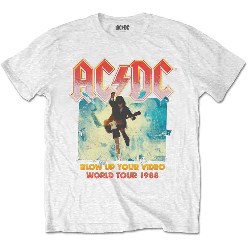 AC/DC Unisex T-Shirt: Blow Up Your Video WHITE