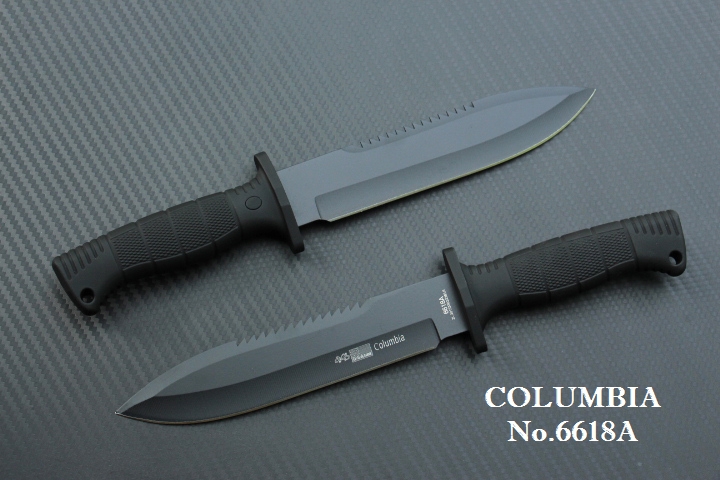มีดใบตาย COLUMBIA รุ่น 6618A ใบมีดรมดำ พร้อมซองไนลอน