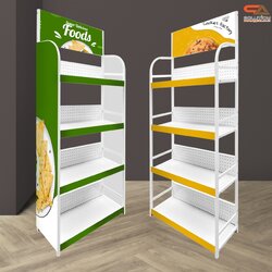 เช่าชั้นวางสินค้าเหล็ก 4 ชั้น สีขาว ขนาด (W)80 x (D)30 x (H)170 ซม. ถอดประกอบได้