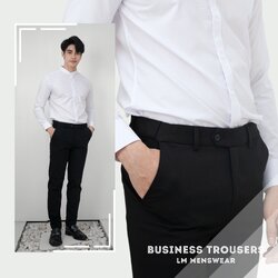 (รุ่นเก่า) Business Trousers กางเกงสแลคทรงกระบอกเล็ก เอวปกติ และเอวยืดได้