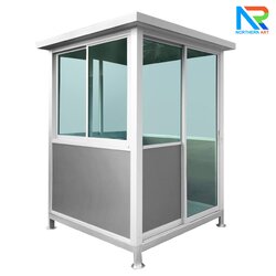 ป้อมยามสำเร็จรูป รุ่น COMPOSITE ขนาด 1.50x1.50 ม.โครงสร้างเหล็ก ผนังคอมโพสิทหนา 4 มม.(เลือกสีได้) ประตู-หน้าต่าง อลูมิเนียมสีเงิน