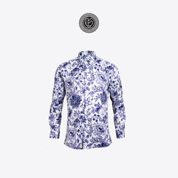 Purple Vine Patterned Shirt