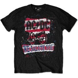 AC/DC Unisex T-Shirt: We Salute You Stripe BLACK